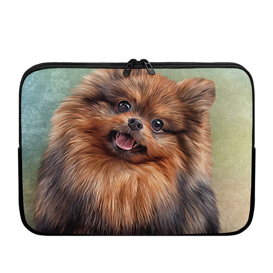 Vintage Pomeranian Portrait Laptop Sleeve