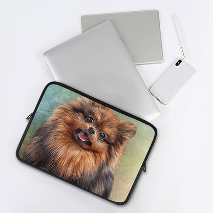 Vintage Pomeranian Portrait Laptop Sleeve