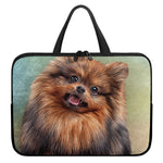 Vintage Pomeranian Portrait Laptop Sleeve With Handle