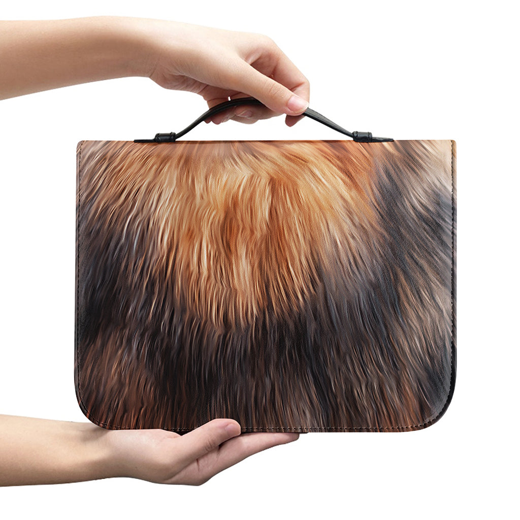 Vintage Pomeranian Portrait Leather Bible Cover