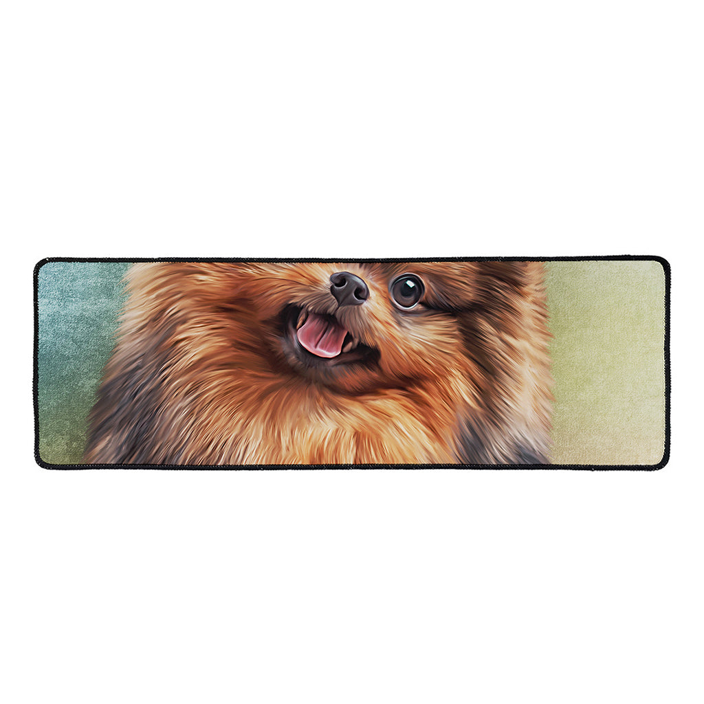 Vintage Pomeranian Portrait Long Kitchen Mat