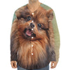 Vintage Pomeranian Portrait Long Sleeve Baseball Jersey