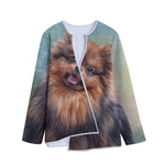 Vintage Pomeranian Portrait Long Sleeve Short Coat