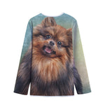 Vintage Pomeranian Portrait Long Sleeve Short Coat