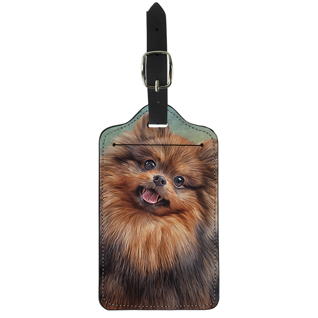 Vintage Pomeranian Portrait Luggage Tag