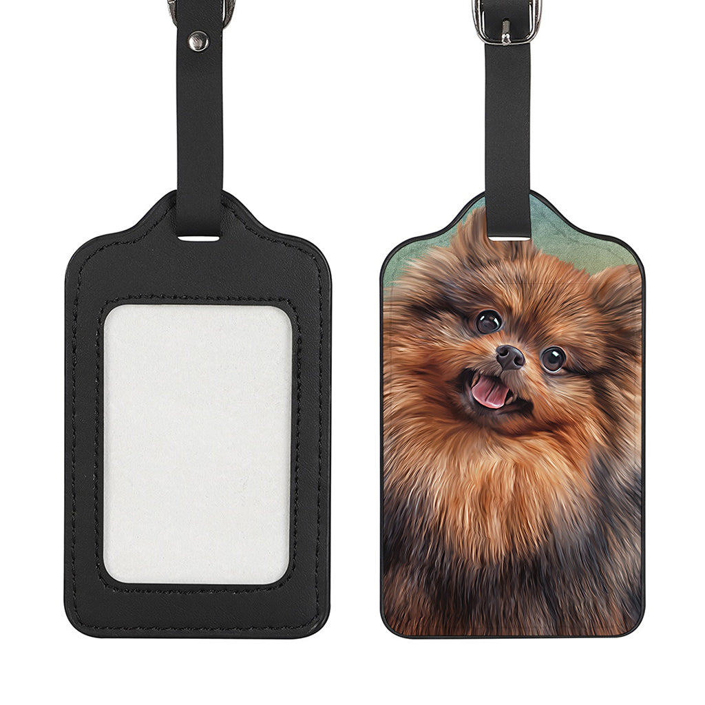 Vintage Pomeranian Portrait Luggage Tag