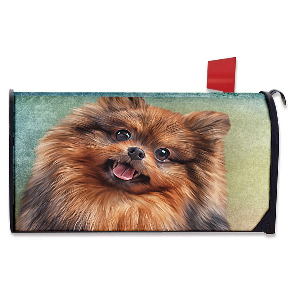 Vintage Pomeranian Portrait Mailbox Cover