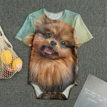 Vintage Pomeranian Portrait Men's Bodysuit