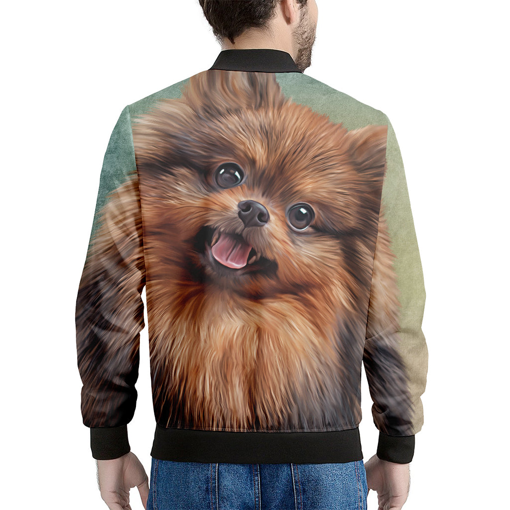 Vintage Pomeranian Portrait Men's Bomber Jacket