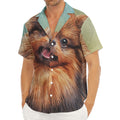 Vintage Pomeranian Portrait Men's Deep V-Neck Shirt