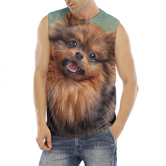 Vintage Pomeranian Portrait Men's Fitness Tank Top