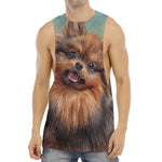 Vintage Pomeranian Portrait Men's Muscle Tank Top