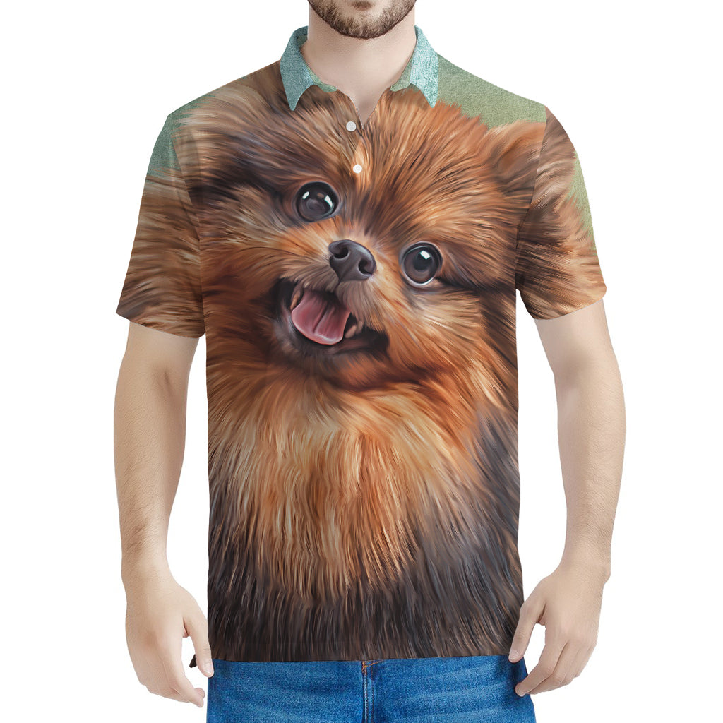 Vintage Pomeranian Portrait Men's Polo Shirt