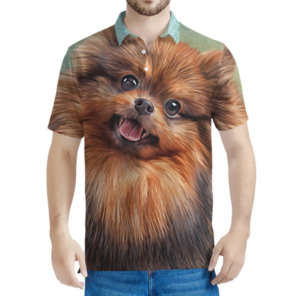 Vintage Pomeranian Portrait Men's Polo Shirt