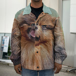 Vintage Pomeranian Portrait Men's Shirt Jacket