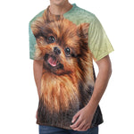 Vintage Pomeranian Portrait Men's Velvet T-Shirt