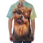 Vintage Pomeranian Portrait Men's Velvet T-Shirt