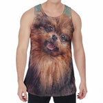 Vintage Pomeranian Portrait Men's Velvet Tank Top