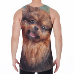 Vintage Pomeranian Portrait Men's Velvet Tank Top