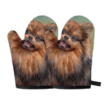 Vintage Pomeranian Portrait Oven Mitts