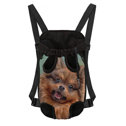 Vintage Pomeranian Portrait Pet Carrier Backpack
