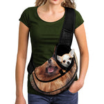 Vintage Pomeranian Portrait Pet Sling Carrier