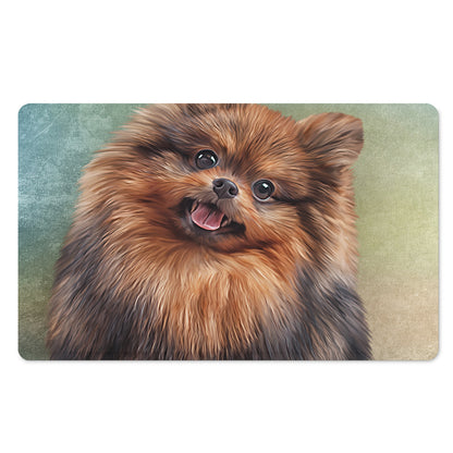 Vintage Pomeranian Portrait Polyester Doormat