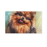 Vintage Pomeranian Portrait Polyester Flag