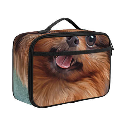 Vintage Pomeranian Portrait Portable Lunch Bag