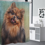 Vintage Pomeranian Portrait Premium Shower Curtain