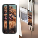 Vintage Pomeranian Portrait Refrigerator Handle Covers