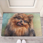 Vintage Pomeranian Portrait Rubber Doormat
