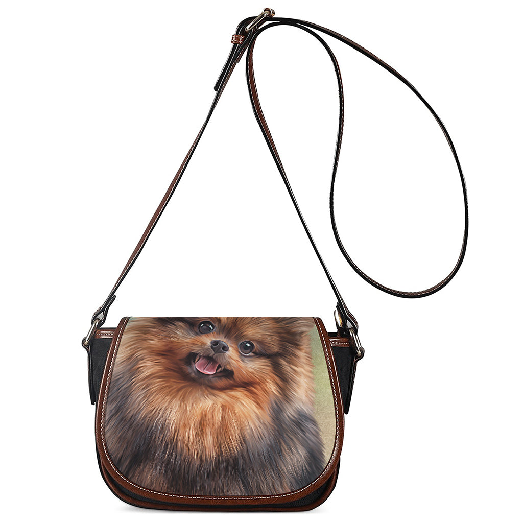 Vintage Pomeranian Portrait Saddle Bag