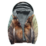 Vintage Pomeranian Portrait Sherpa Lined Zip Up Hoodie