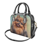 Vintage Pomeranian Portrait Shoulder Handbag
