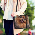 Vintage Pomeranian Portrait Shoulder Strap Bible Bag