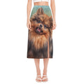 Vintage Pomeranian Portrait Side Slit Midi Skirt