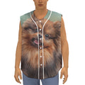 Vintage Pomeranian Portrait Sleeveless Baseball Jersey