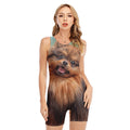 Vintage Pomeranian Portrait Sleeveless One Piece Swimsuit