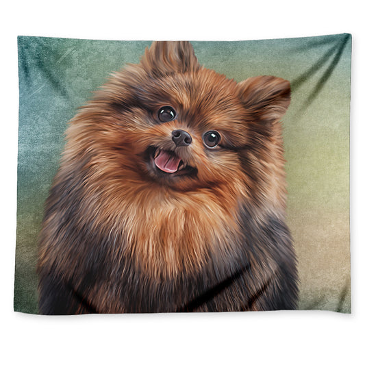 Vintage Pomeranian Portrait Tapestry