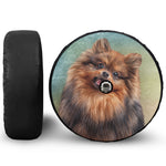 Vintage Pomeranian Portrait Tire Cover With Camera Hole