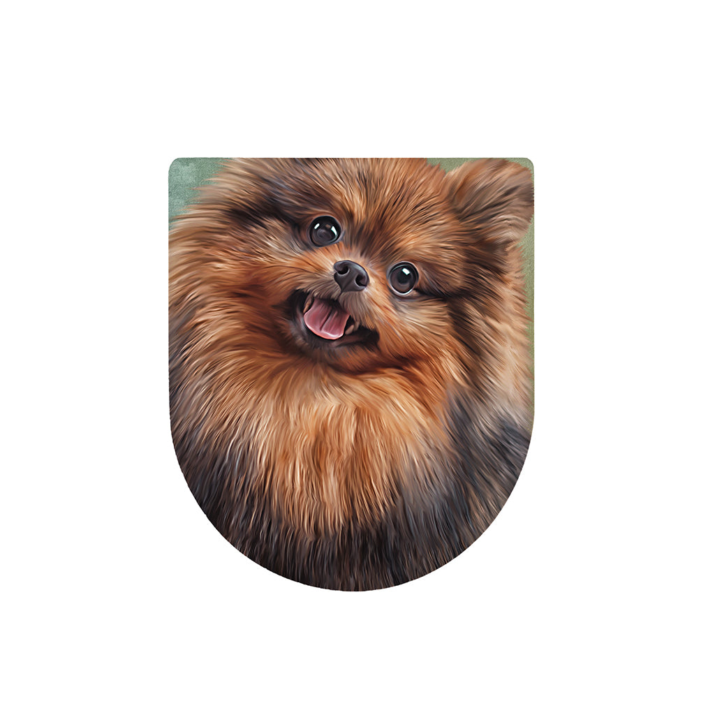 Vintage Pomeranian Portrait Toilet Lid Cover