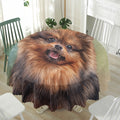 Vintage Pomeranian Portrait Waterproof Round Tablecloth