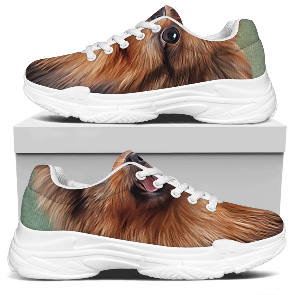 Vintage Pomeranian Portrait White Chunky Shoes