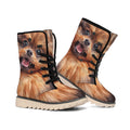 Vintage Pomeranian Portrait Winter Boots