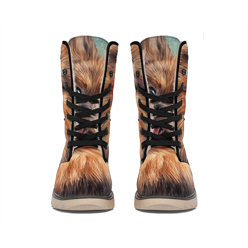 Vintage Pomeranian Portrait Winter Boots