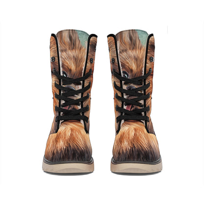 Vintage Pomeranian Portrait Winter Boots