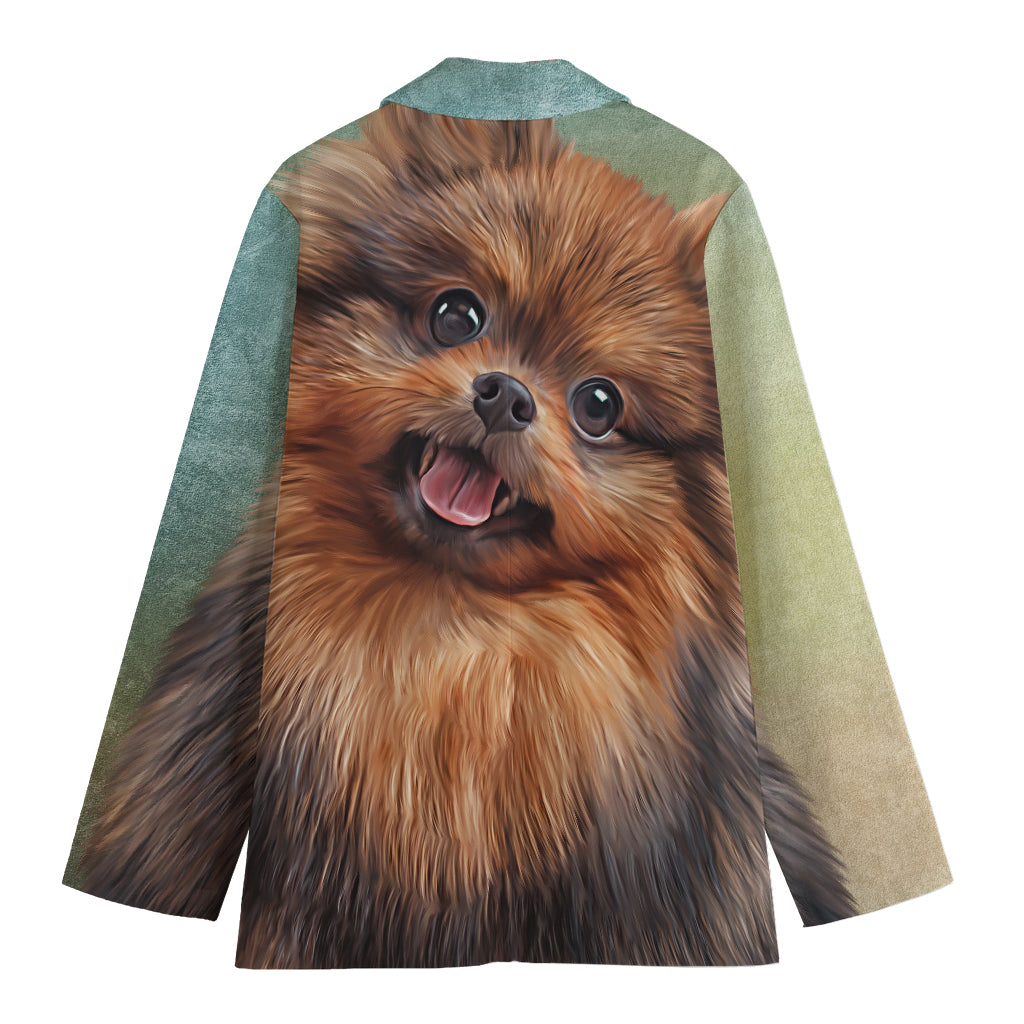 Vintage Pomeranian Portrait Women's Blazer