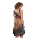 Vintage Pomeranian Portrait Women's Sleeveless Dress
