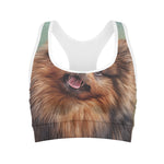 Vintage Pomeranian Portrait Women's Sports Bra